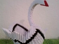 H4.Fehér origami hattyú dekoráció